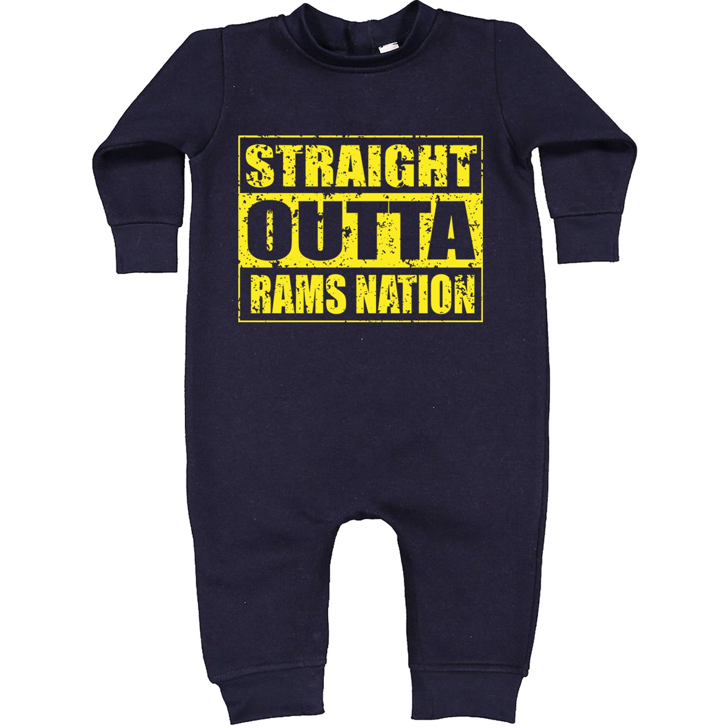 Straight Outta Rams Nation   Toddler Hoodie And Infant Fleece Romper Navy Blue