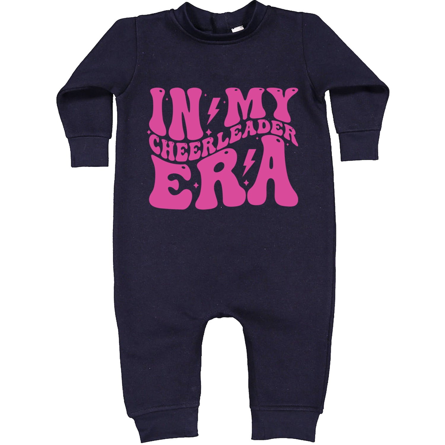 In My Cheerleader Era Toddler Hoodie And Infant Fleece Romper Navy Blue