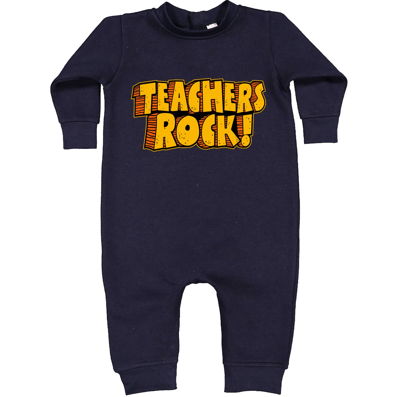 Teachers Rock Retro Toddler Hoodie And Infant Fleece Romper Navy Blue