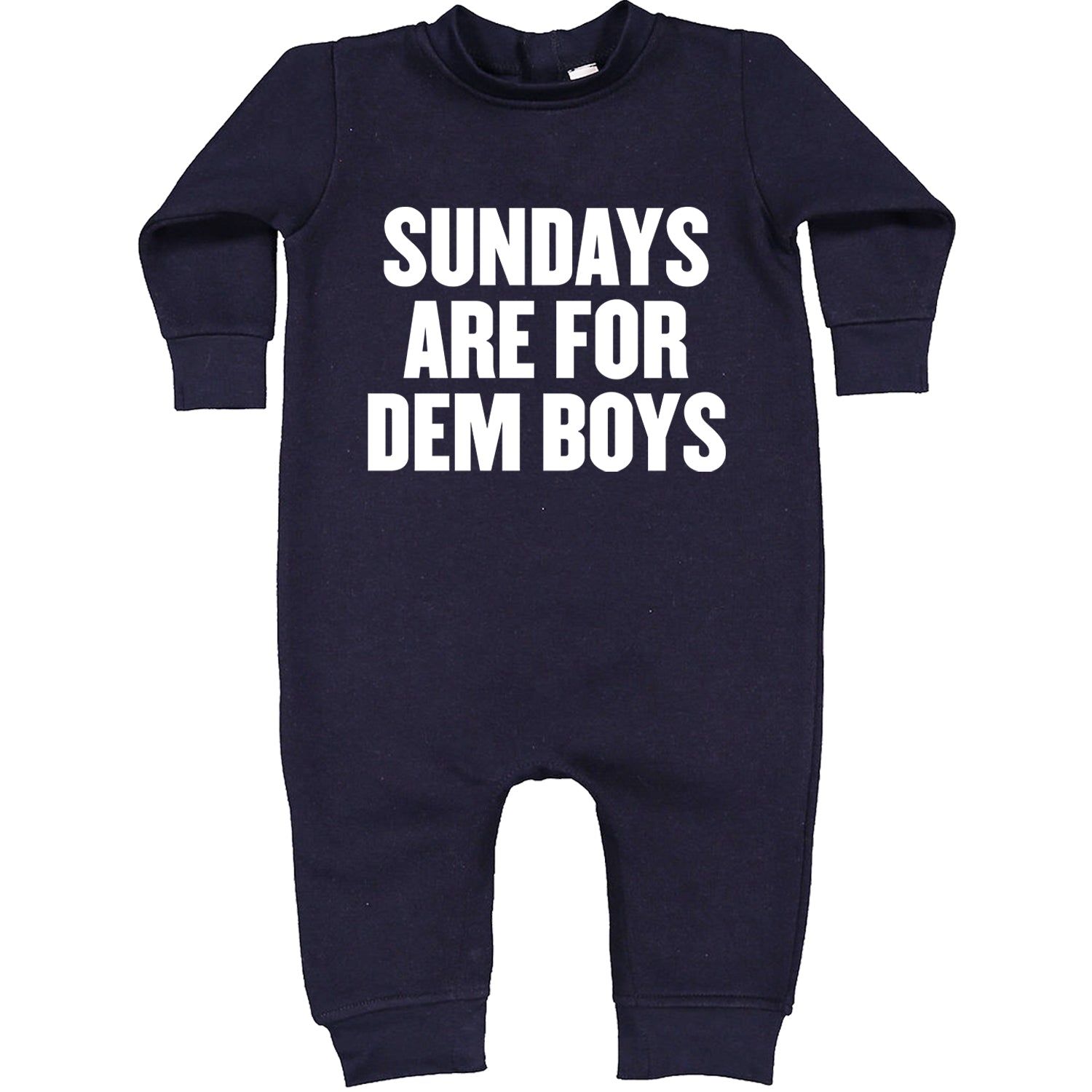 Sundays Are For Dem Boys Toddler Hoodie And Infant Fleece Romper Navy Blue