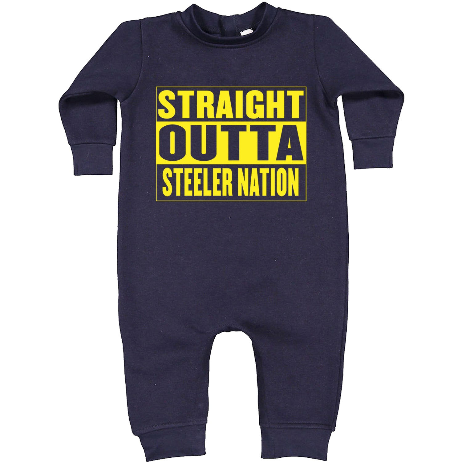 Straight Outta Steeler Nation Football  Toddler Hoodie And Infant Fleece Romper Navy Blue