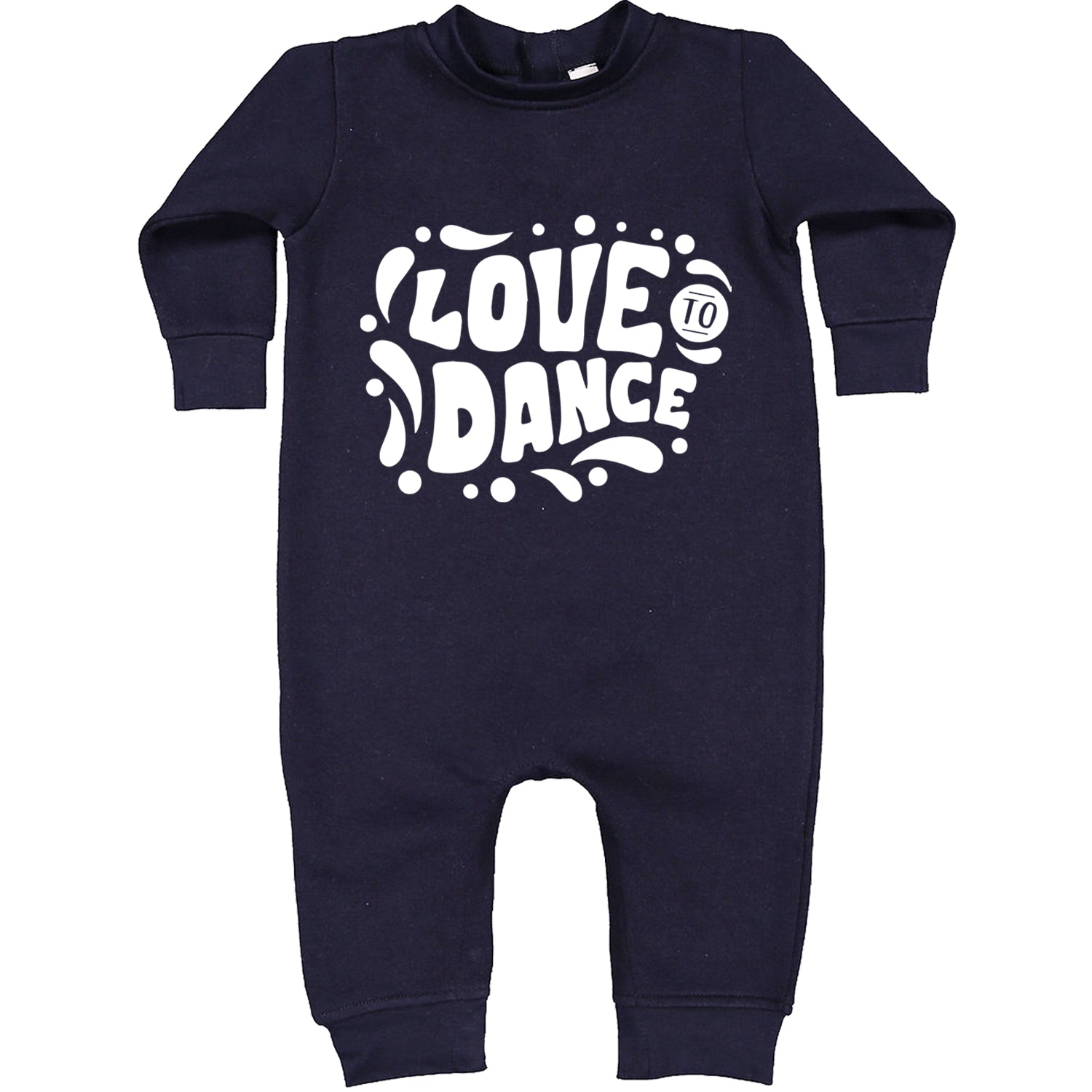 Love To Dance Toddler Hoodie And Infant Fleece Romper Navy Blue