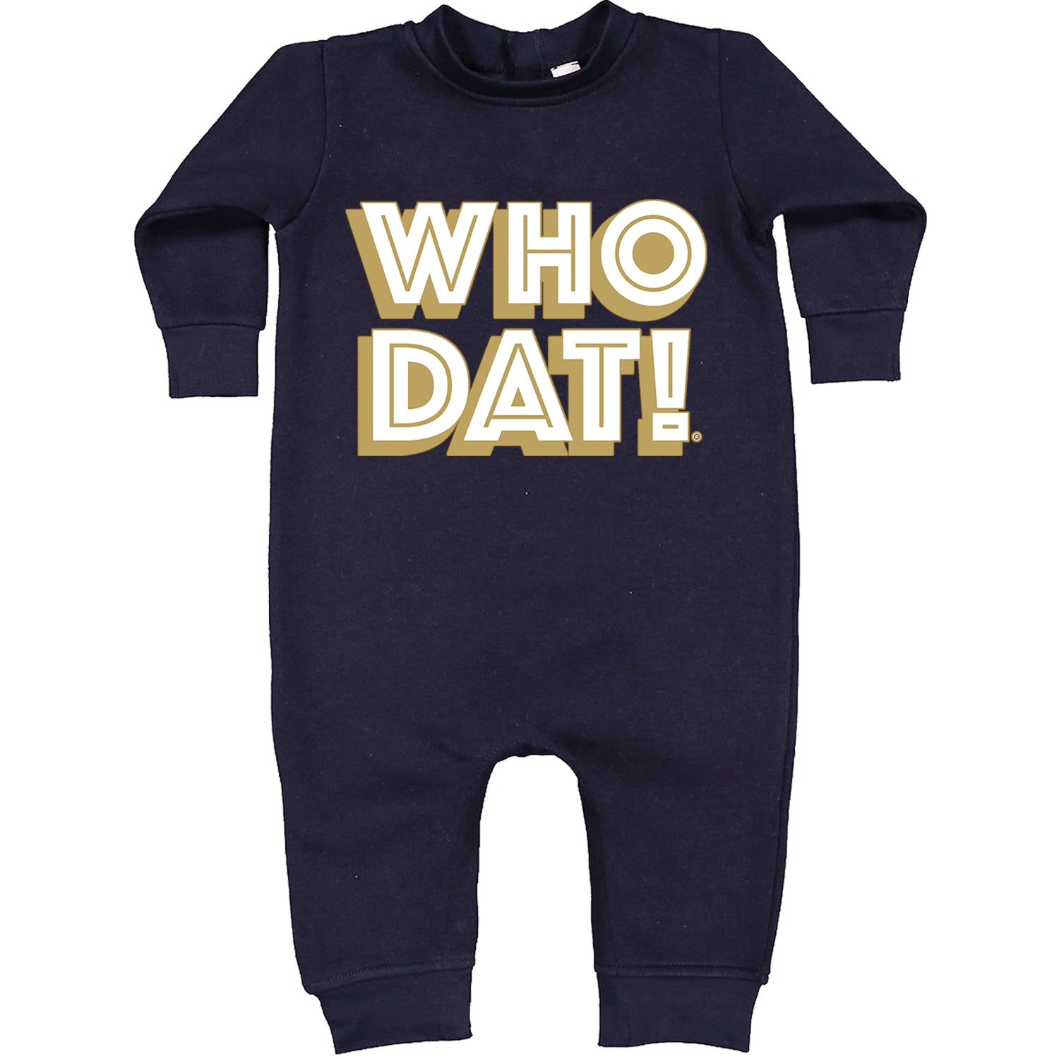 Who Dat Nation Big Bold New Orleans Toddler Hoodie And Infant Fleece Romper Navy Blue