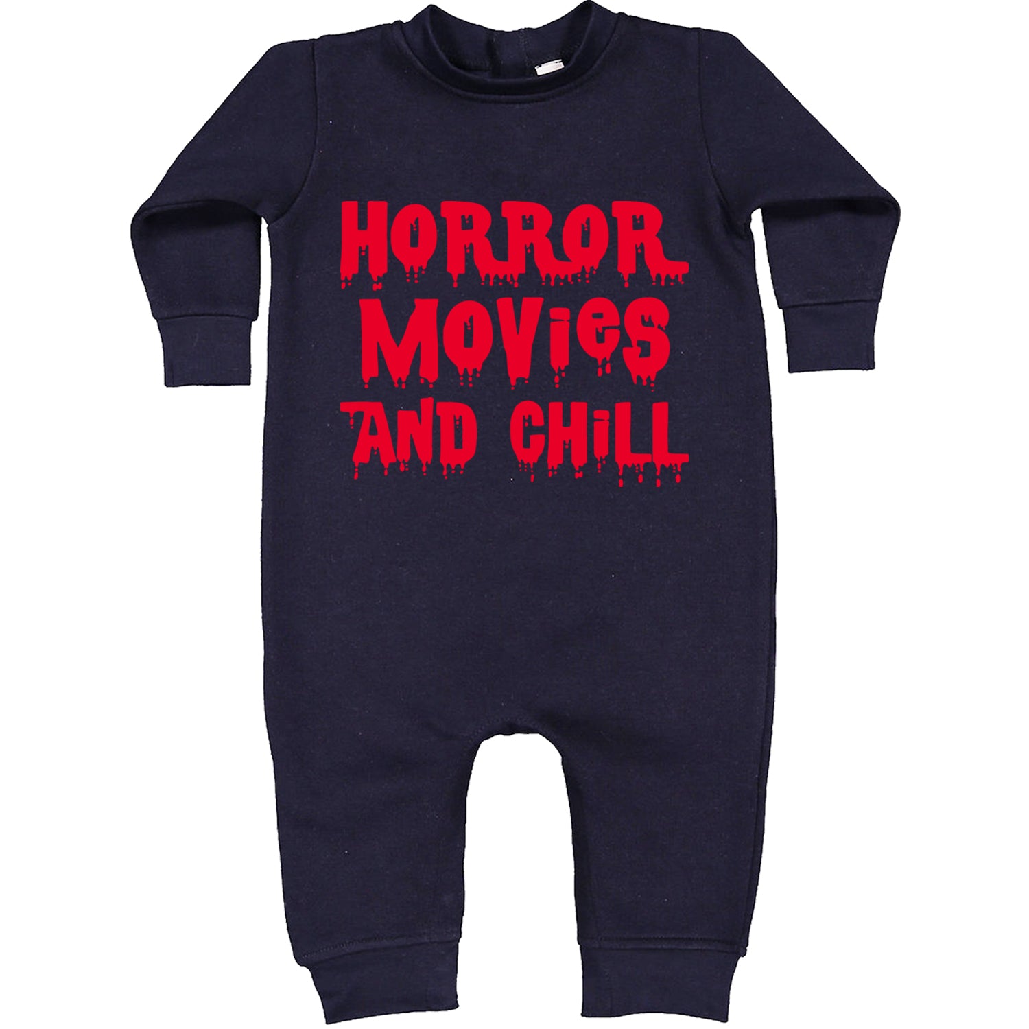 Horror Movies and Chill Toddler Hoodie And Infant Fleece Romper Navy Blue