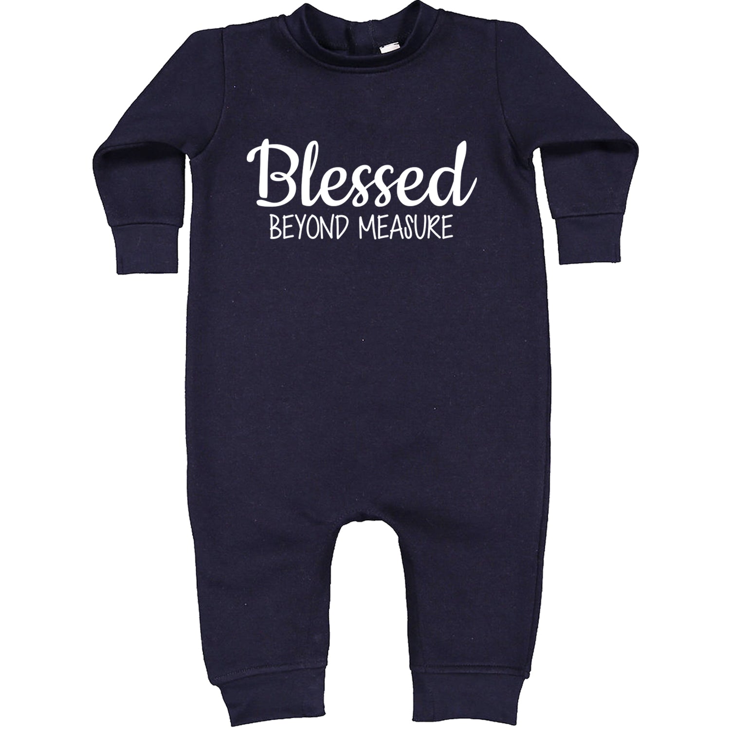 Blessed Beyond Measure Toddler Hoodie And Infant Fleece Romper Navy Blue