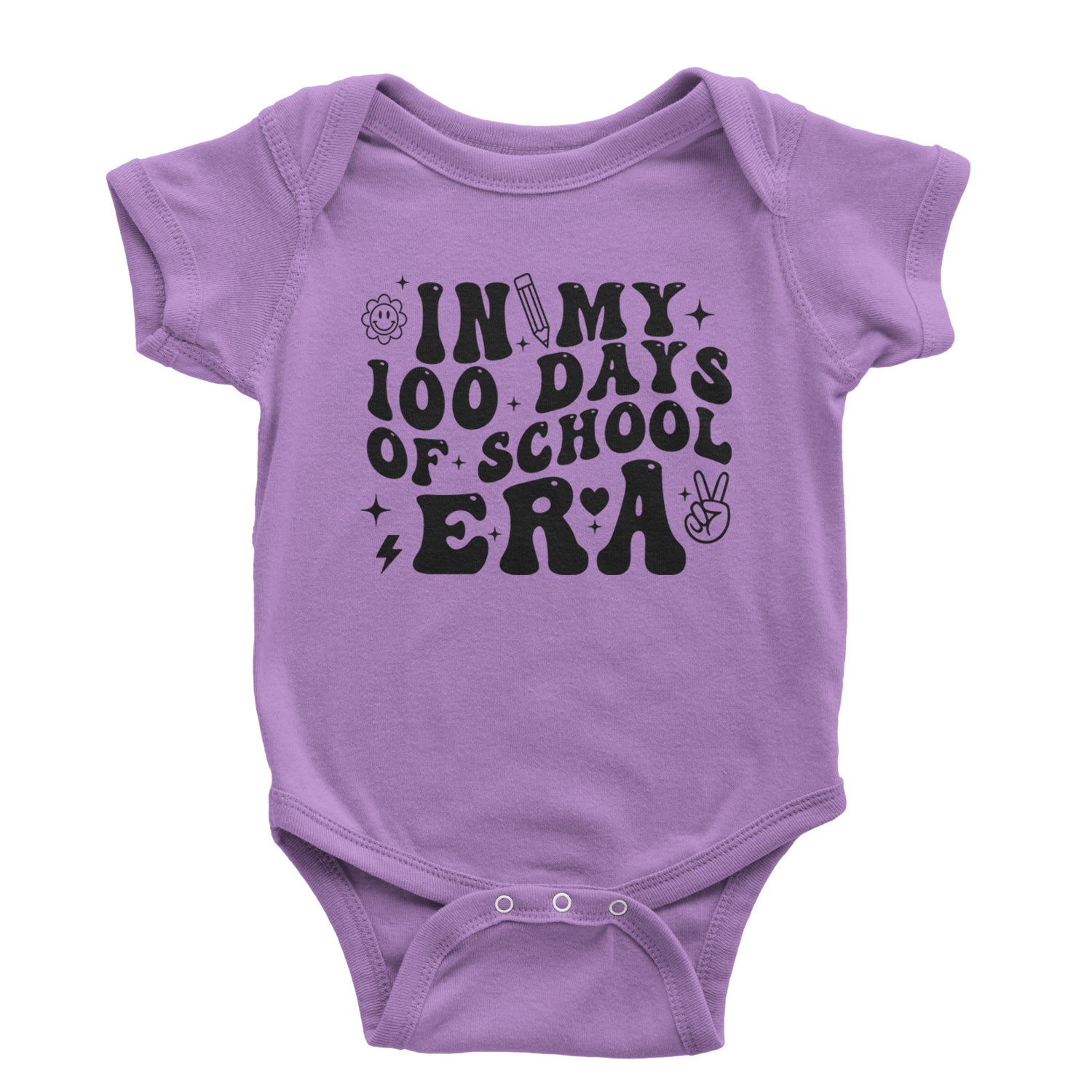 In My 100 Days Of School Era Infant One-Piece Romper Bodysuit and Toddler T-shirt White