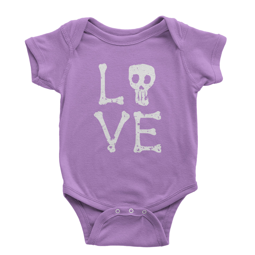 Love Skeleton Bones Infant One-Piece Romper Bodysuit and Toddler T-shirt Lavender