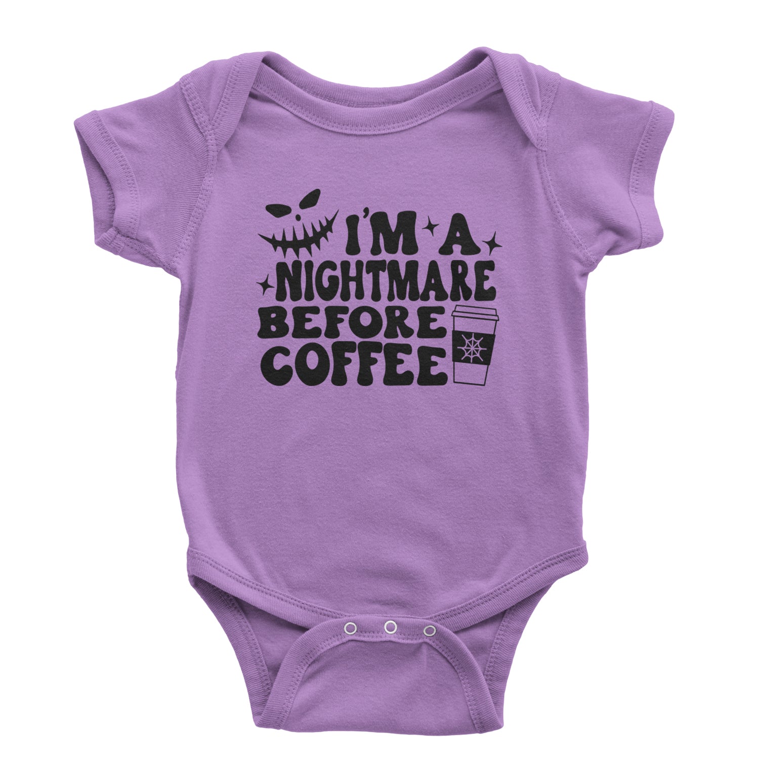 I'm A Nightmare Before Coffee Infant One-Piece Romper Bodysuit and Toddler T-shirt Lavender