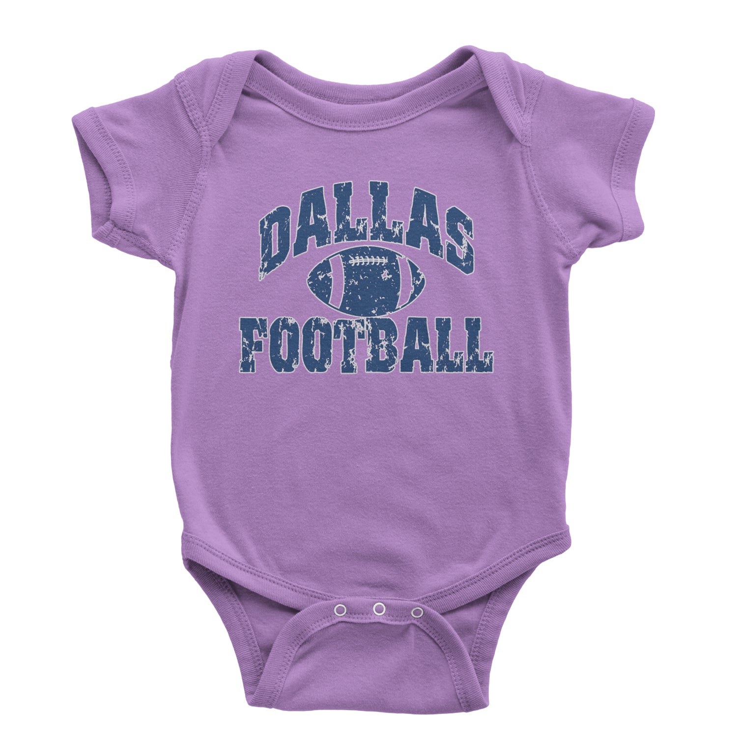 Dallas Distressed Football Infant One-Piece Romper Bodysuit and Toddler T-shirt Lavender