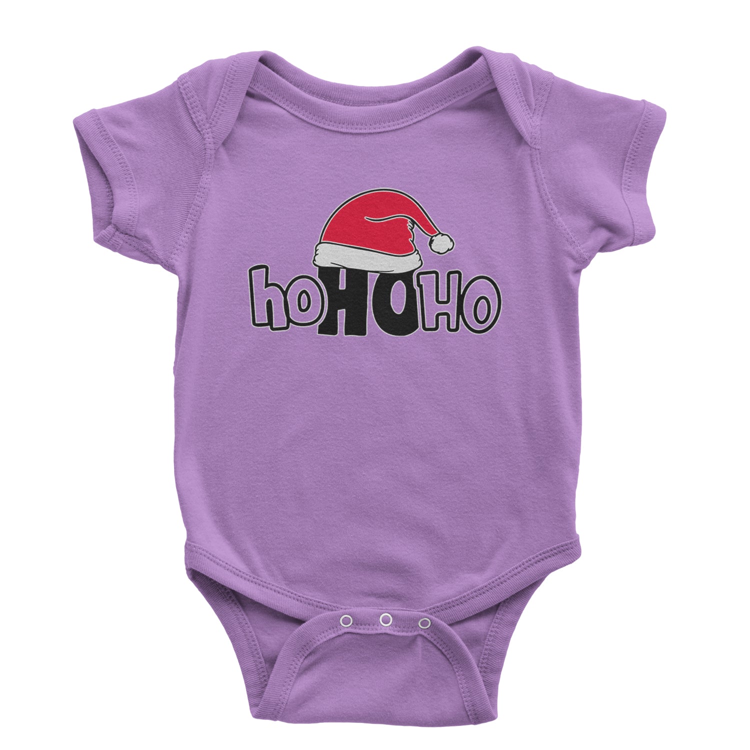 Ho Ho Ho Santa Christmas Hat Infant One-Piece Romper Bodysuit and Toddler T-shirt Lavender