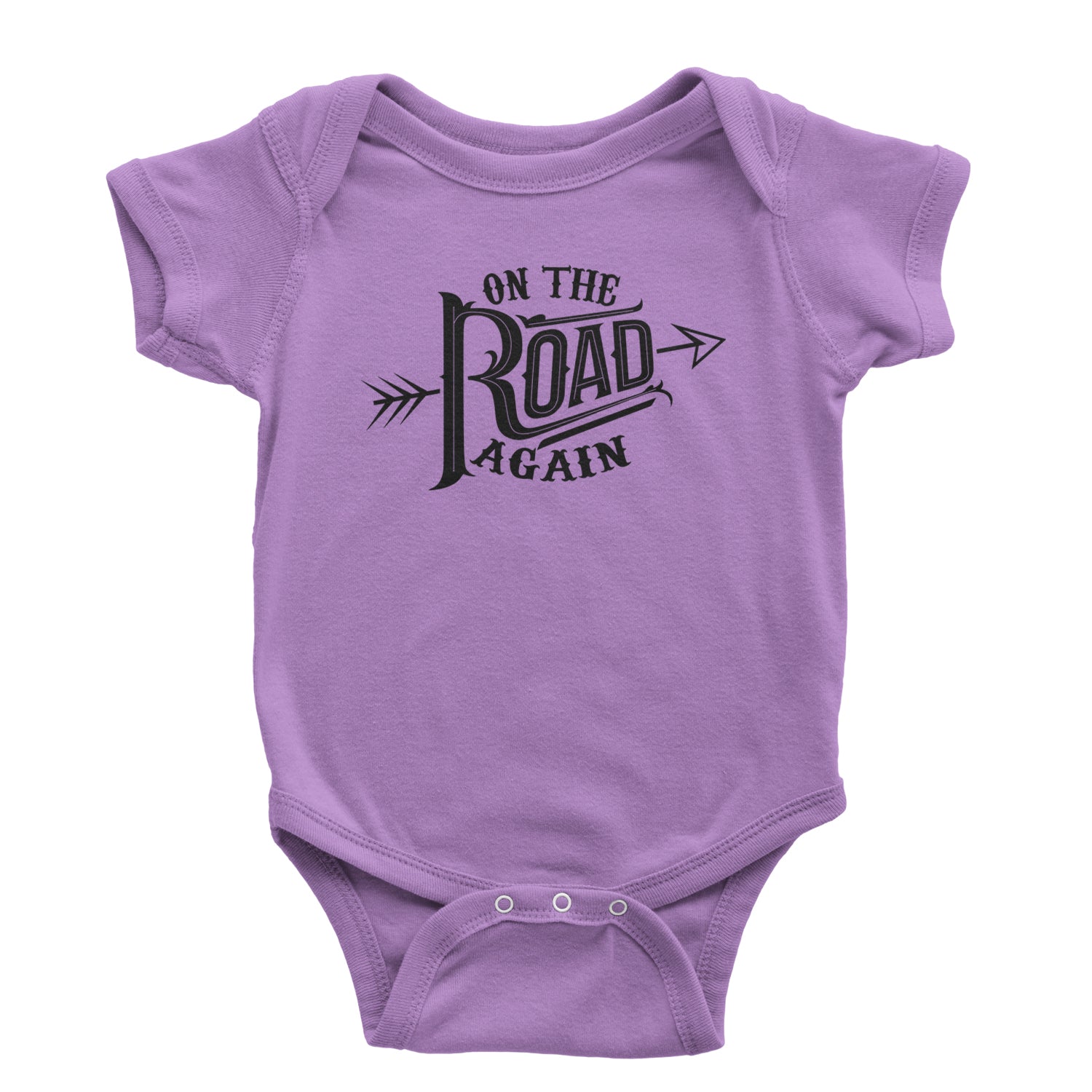 On The Road Again Hippy Country Music Infant One-Piece Romper Bodysuit and Toddler T-shirt Lavender