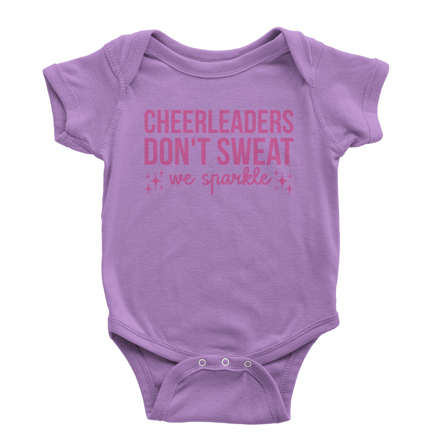 Cheerleaders Don't Sweat, We Sparkle Infant One-Piece Romper Bodysuit and Toddler T-shirt Lavender