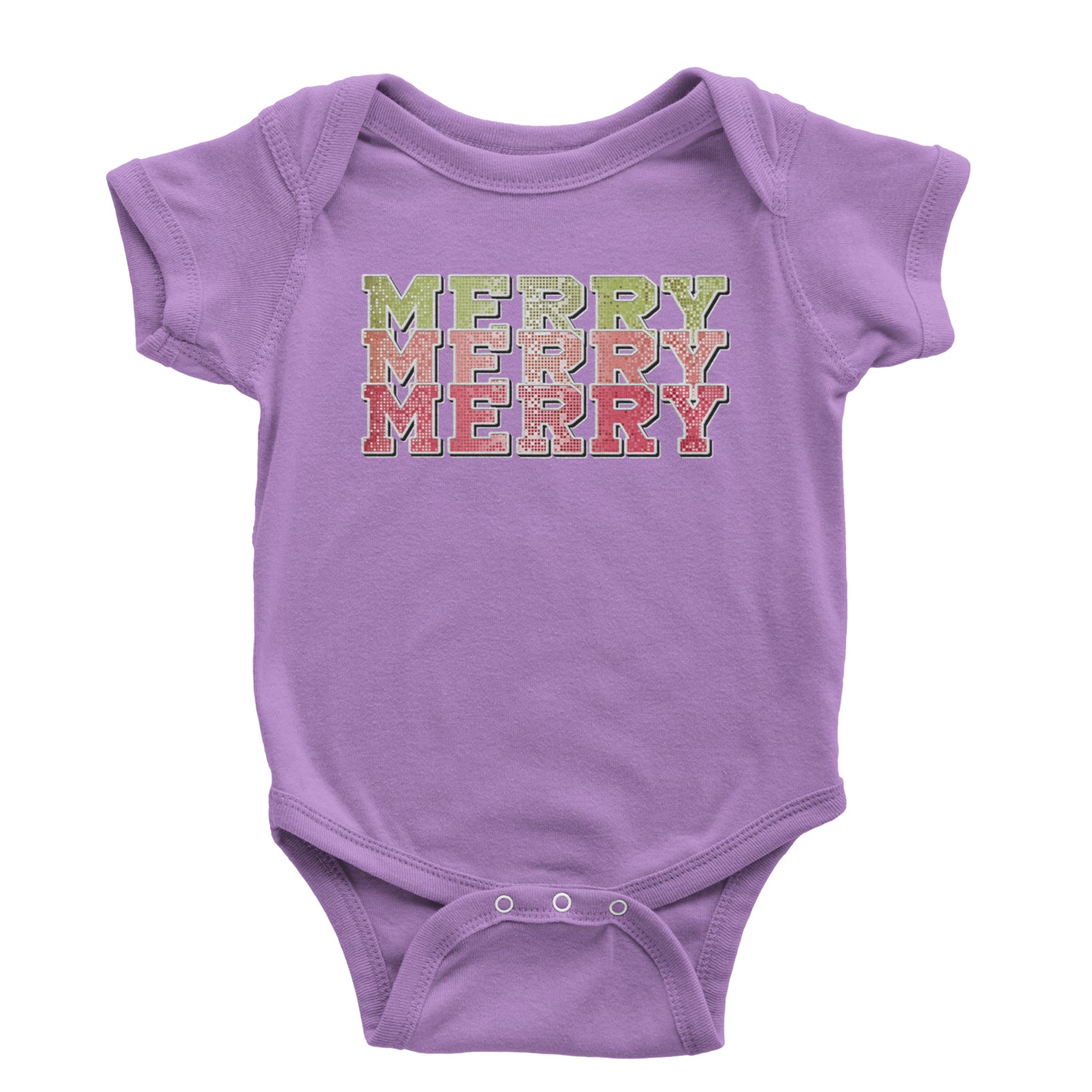 Merry Merry Merry Faux Sequins Infant One-Piece Romper Bodysuit and Toddler T-shirt Lavender