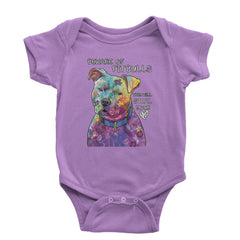 Beware Of Pit Bulls, They Will Steal Your Heart  Infant One-Piece Romper Bodysuit and Toddler T-shirt Lavender