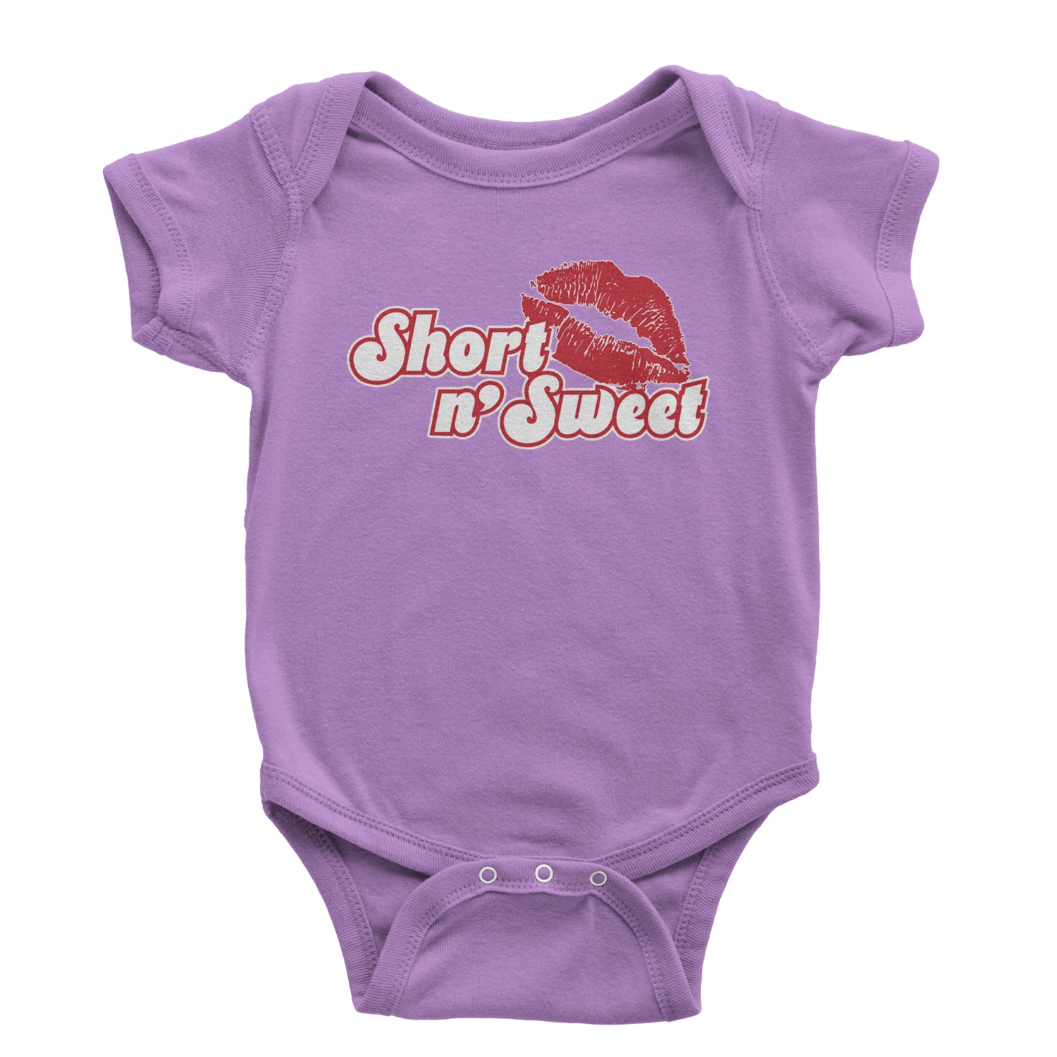 Short N' Sweet Red Lips Infant One-Piece Romper Bodysuit and Toddler T-shirt Lavender