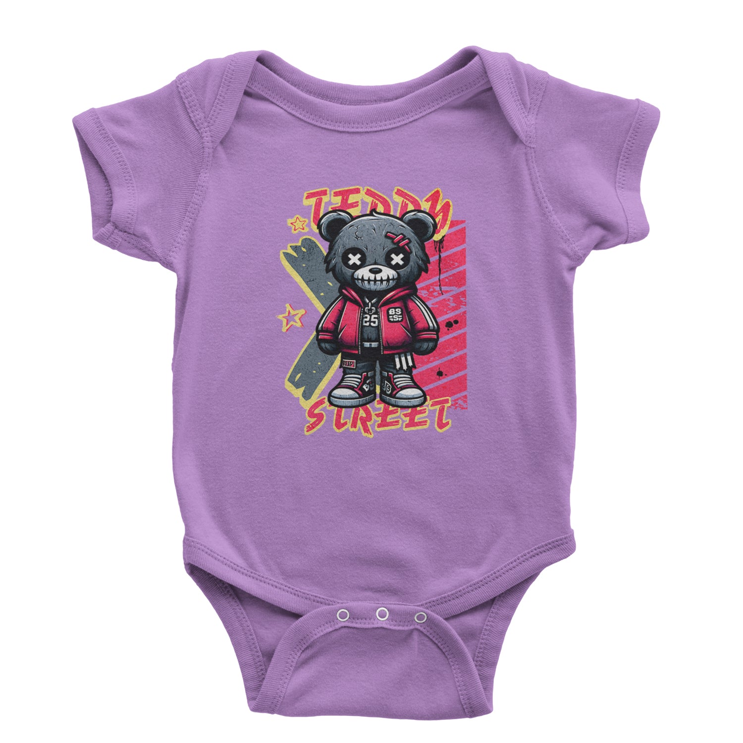 Teddy Attitude Urban Graffiti Bear Infant One-Piece Romper Bodysuit Or Toddler T-shirt Lavender