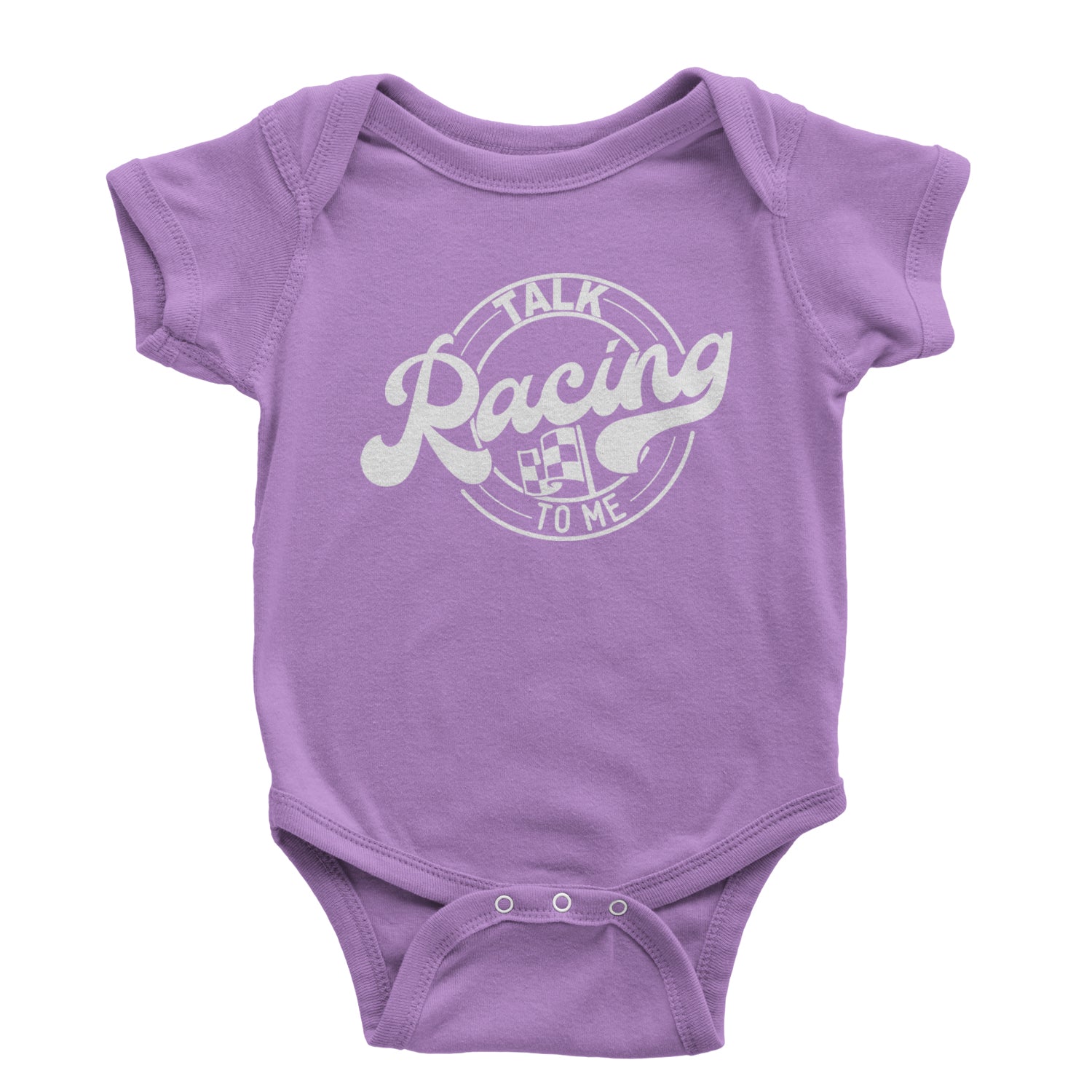 Talk Racing To Me Infant One-Piece Romper Bodysuit and Toddler T-shirt Lavender