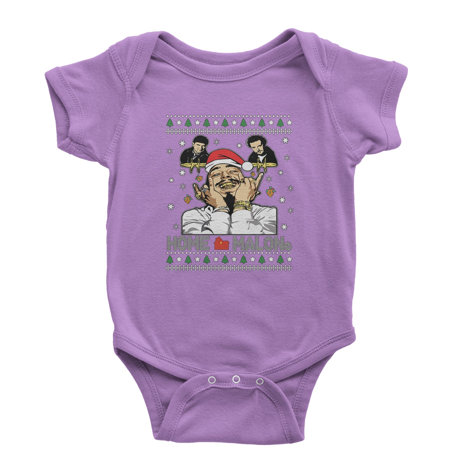 Home Malone Ugly Christmas Infant One-Piece Romper Bodysuit and Toddler T-shirt Lavender