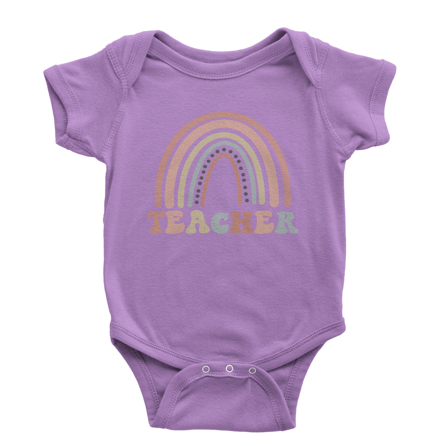 Teacher Pastel Rainbow Infant One-Piece Romper Bodysuit and Toddler T-shirt Lavender