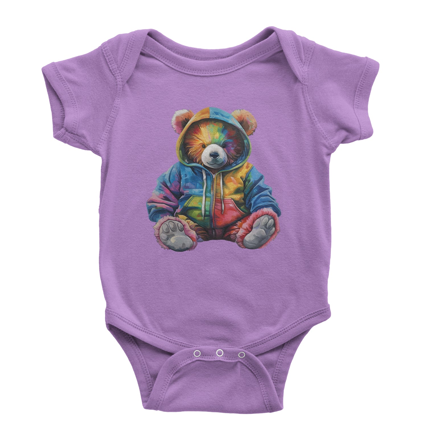 Rainbow Streetwear Urban Graffiti Bear Infant One-Piece Romper Bodysuit Or Toddler T-shirt Lavender