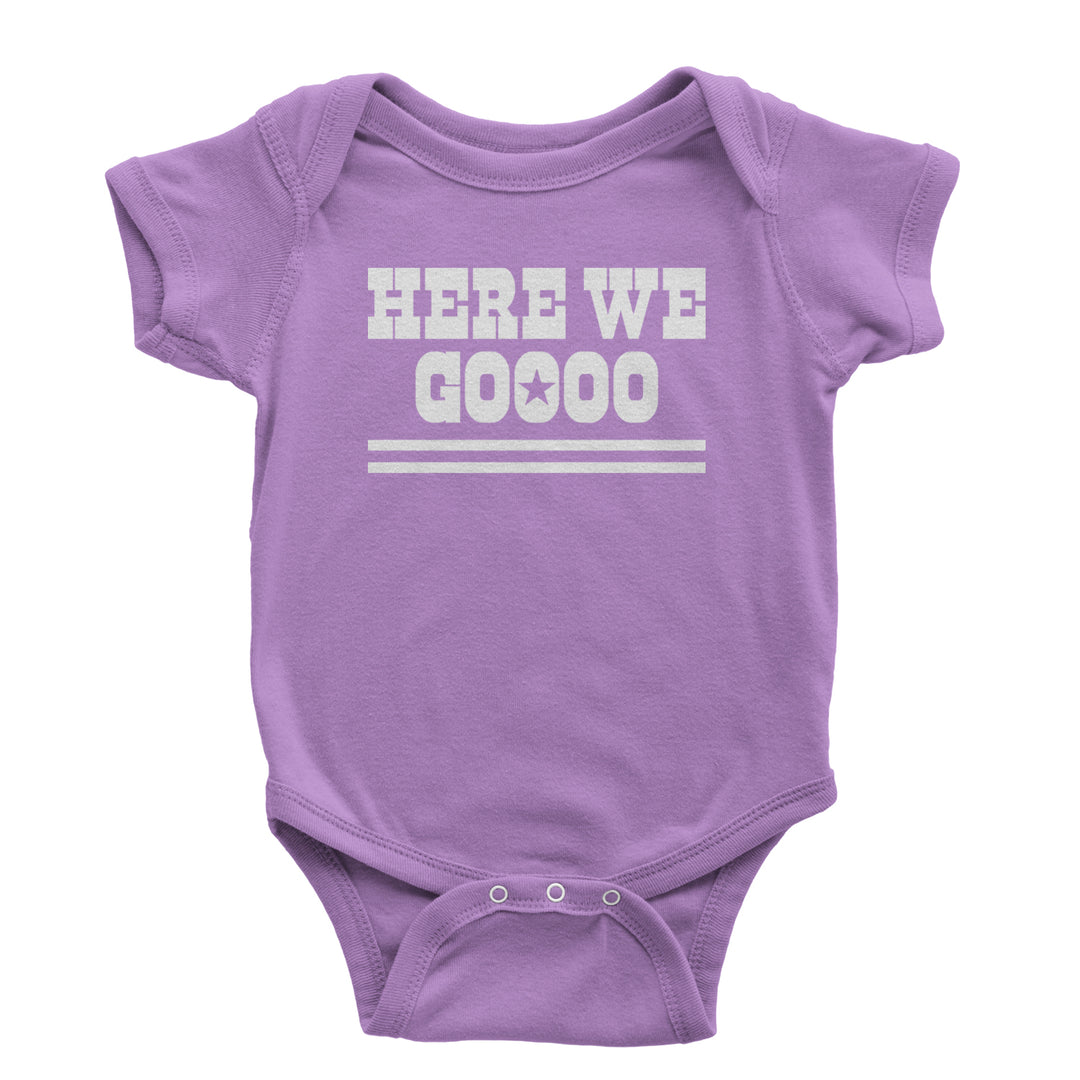 Here We Go Dem Boys Dallas Football Infant One-Piece Romper Bodysuit and Toddler T-shirt Lavender