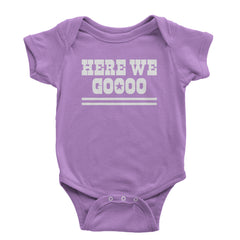 Here We Go Dem Boys Dallas Football Infant One-Piece Romper Bodysuit and Toddler T-shirt Lavender