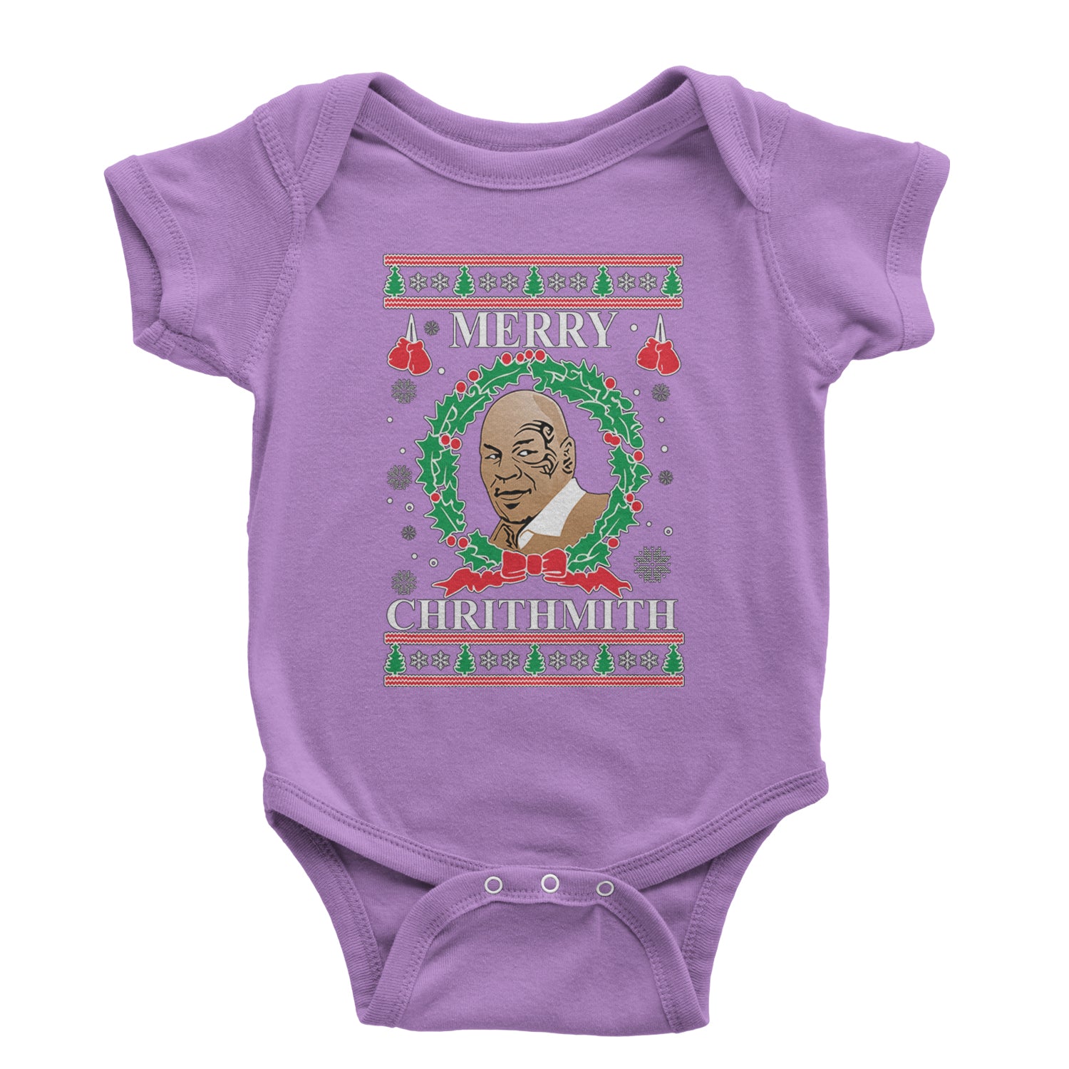 Merry Chrithmith Ugly Christmas Infant One-Piece Romper Bodysuit and Toddler T-shirt Lavender