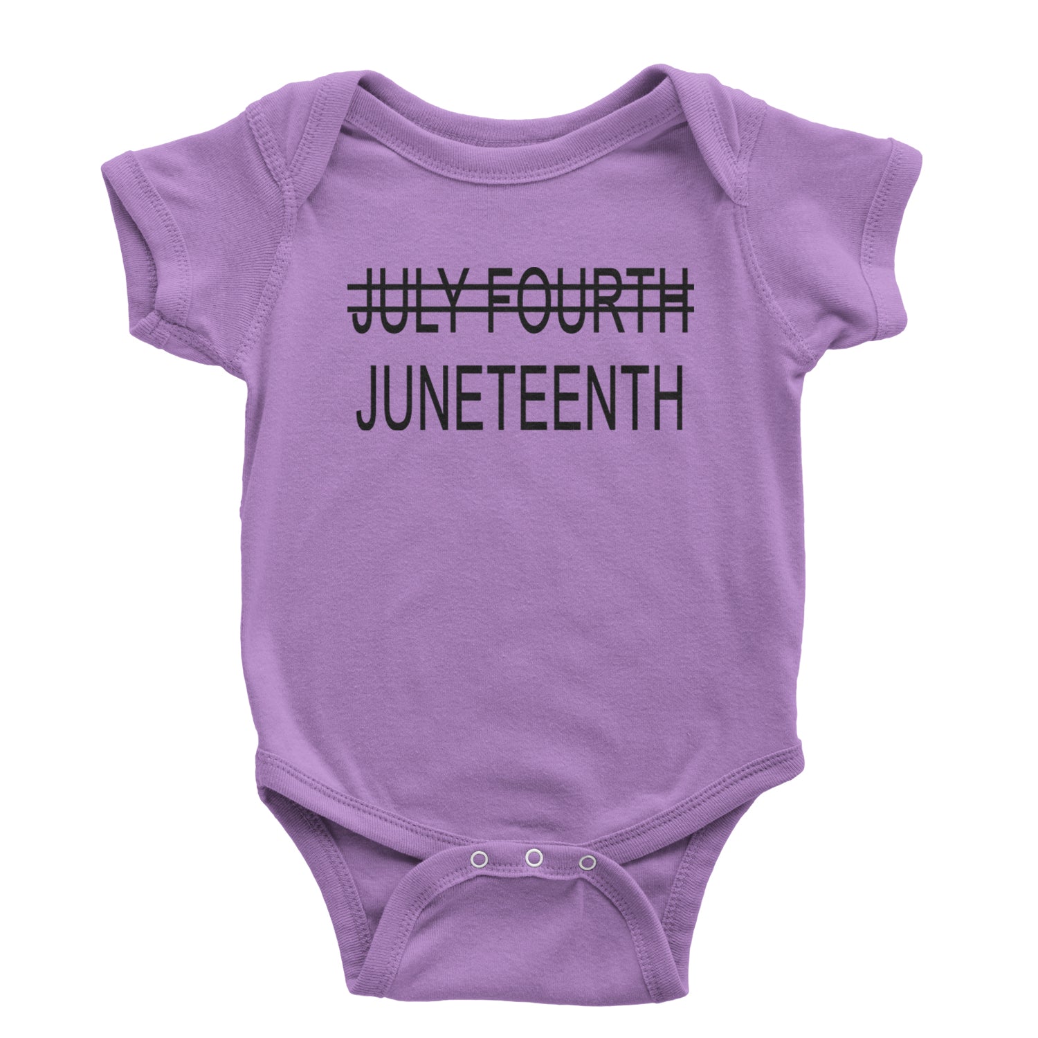 Juneteenth (July Fourth Crossed Out) Jubilee Infant One-Piece Romper Bodysuit and Toddler T-shirt Lavender