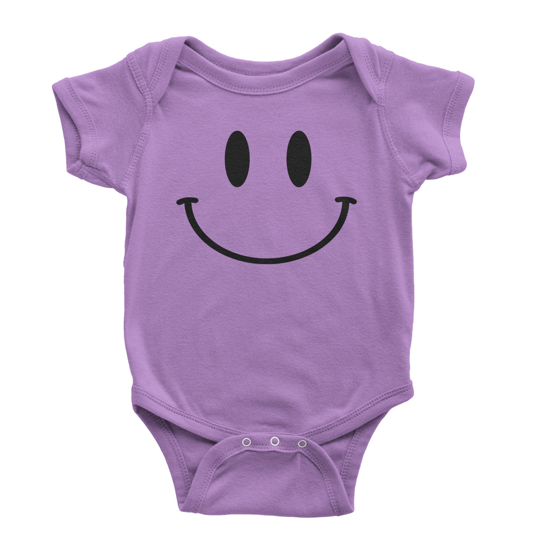 Smile Face Infant One-Piece Romper Bodysuit and Toddler T-shirt Lavender