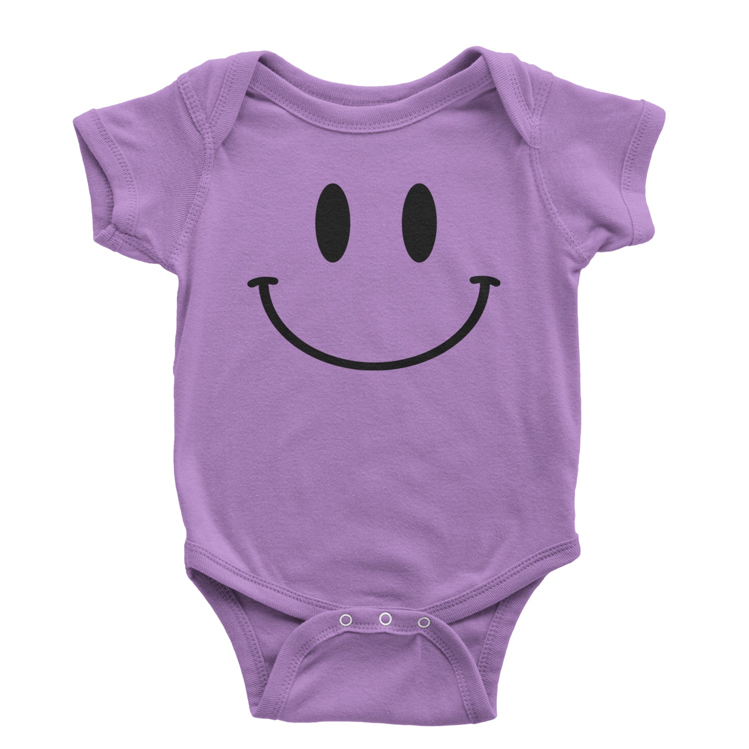 Smile Face Infant One-Piece Romper Bodysuit and Toddler T-shirt Lavender