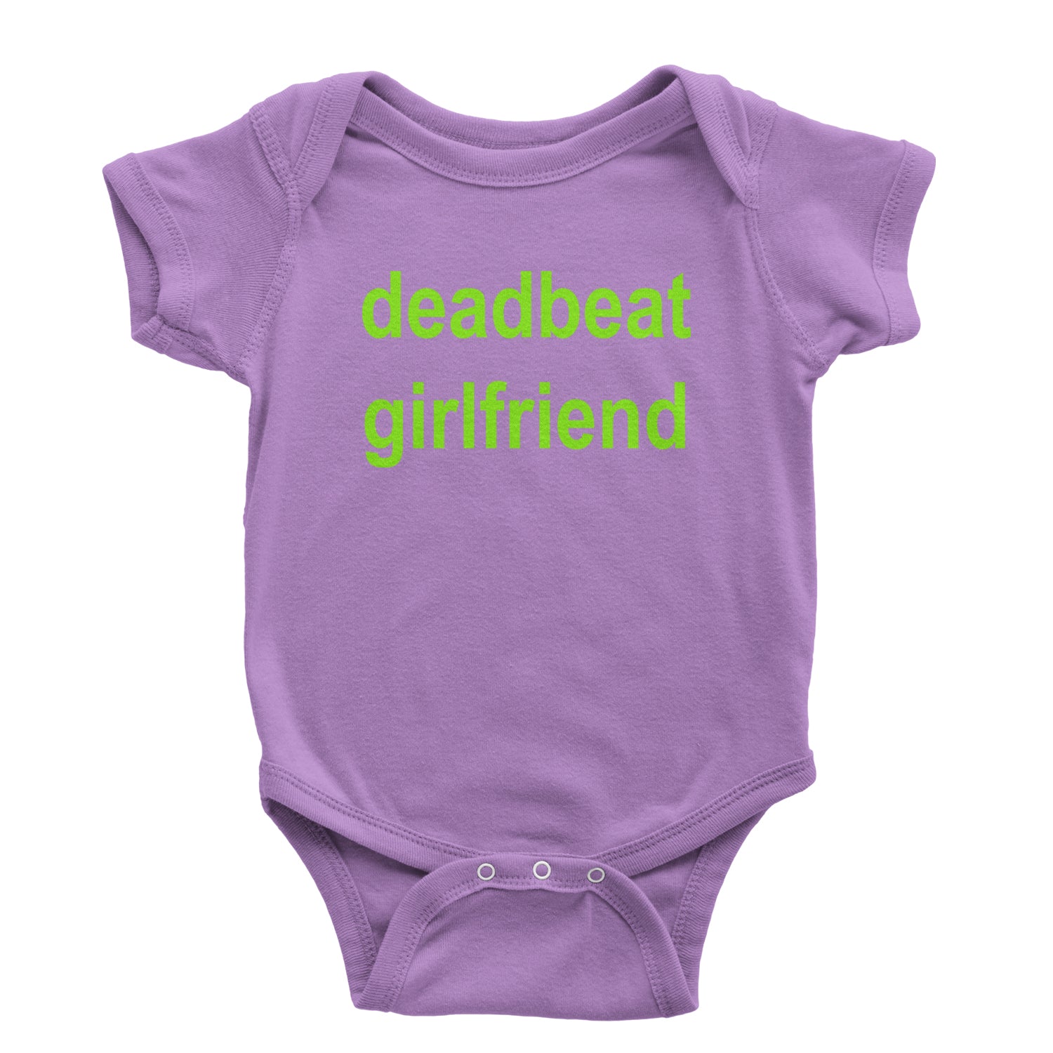 Deadbeat Girlfriend Y2K Slogan Infant One-Piece Romper Bodysuit and Toddler T-shirt Lavender