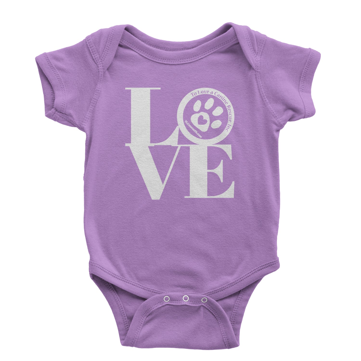 TLC LOVE Dog Rescue Infant One-Piece Romper Bodysuit and Toddler T-shirt Lavender