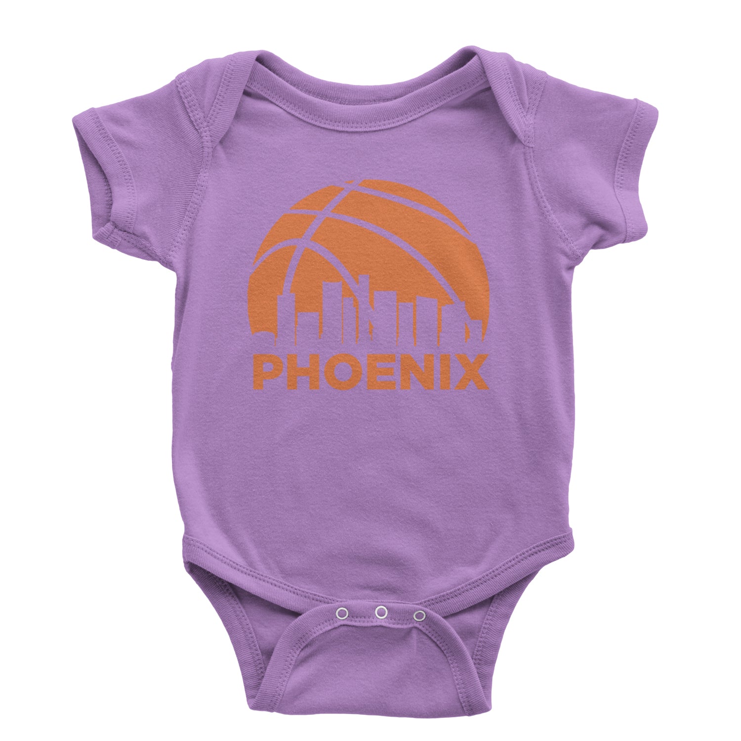 Phoenix Basketball Sunset City Skyline Infant One-Piece Romper Bodysuit and Toddler T-shirt Lavender