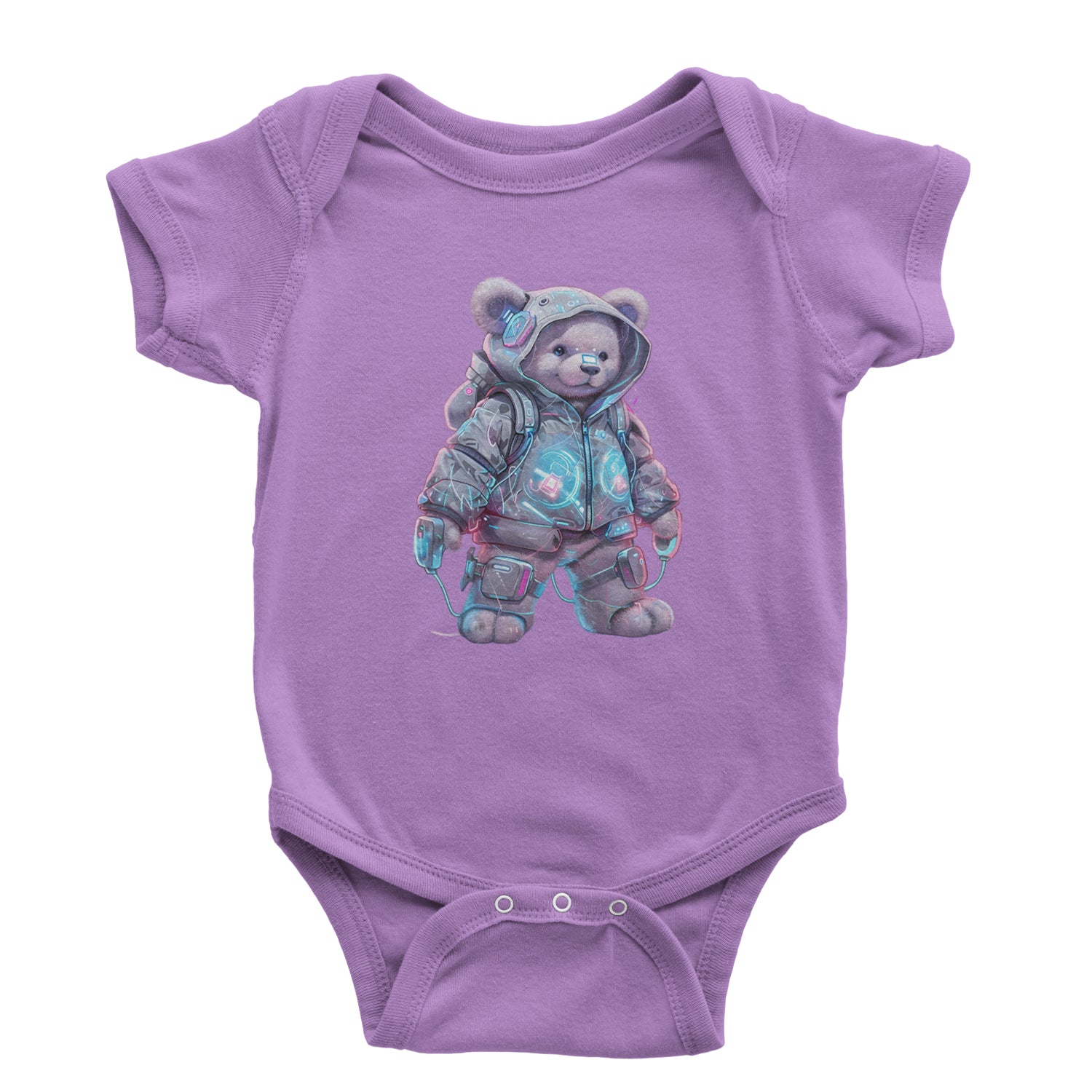 Cyberpunk Adventure Urban Graffiti Bear Infant One-Piece Romper Bodysuit Or Toddler T-shirt Lavender