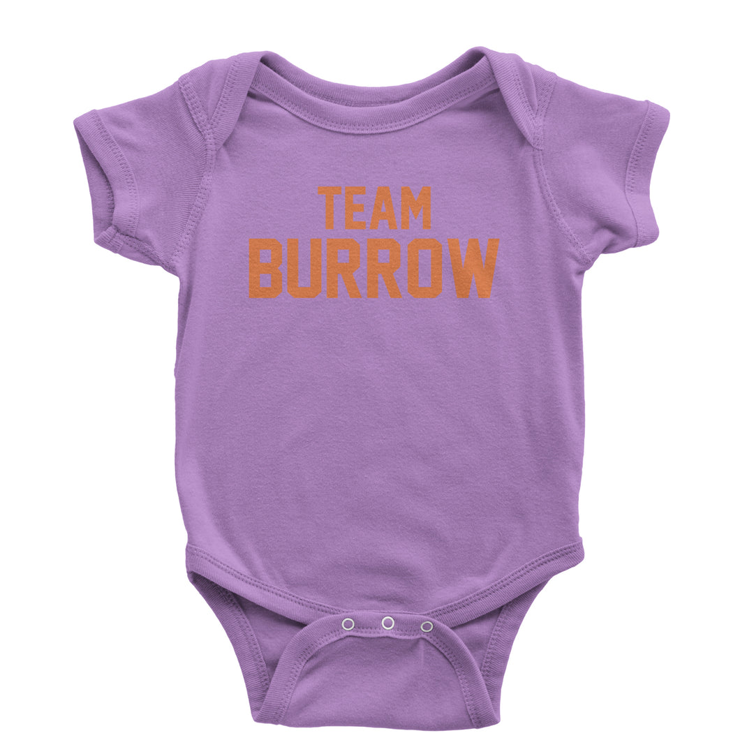 Team Burrow Cincinnati Infant One-Piece Romper Bodysuit and Toddler T-shirt Lavender