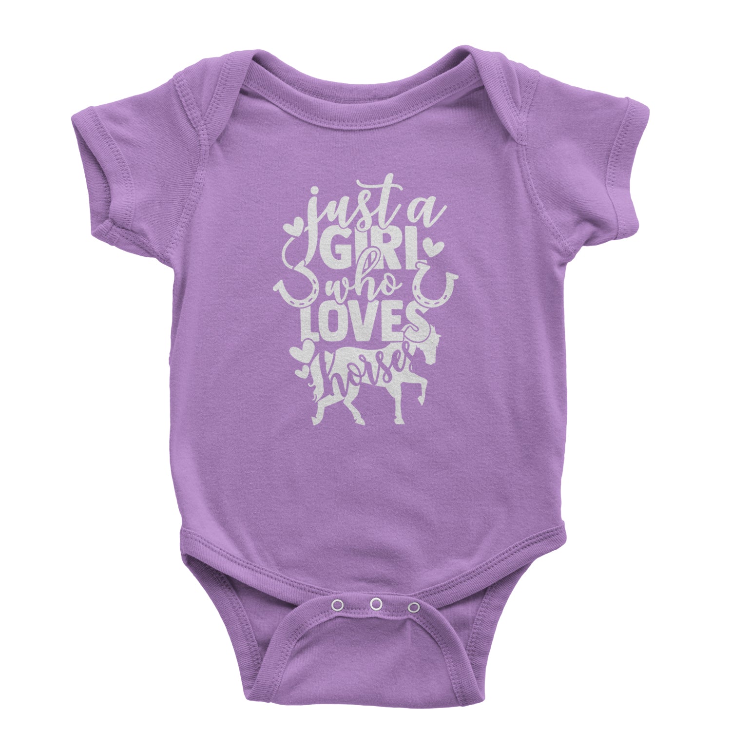 Just A Girl Who Loves Horses Infant One-Piece Romper Bodysuit and Toddler T-shirt Lavender