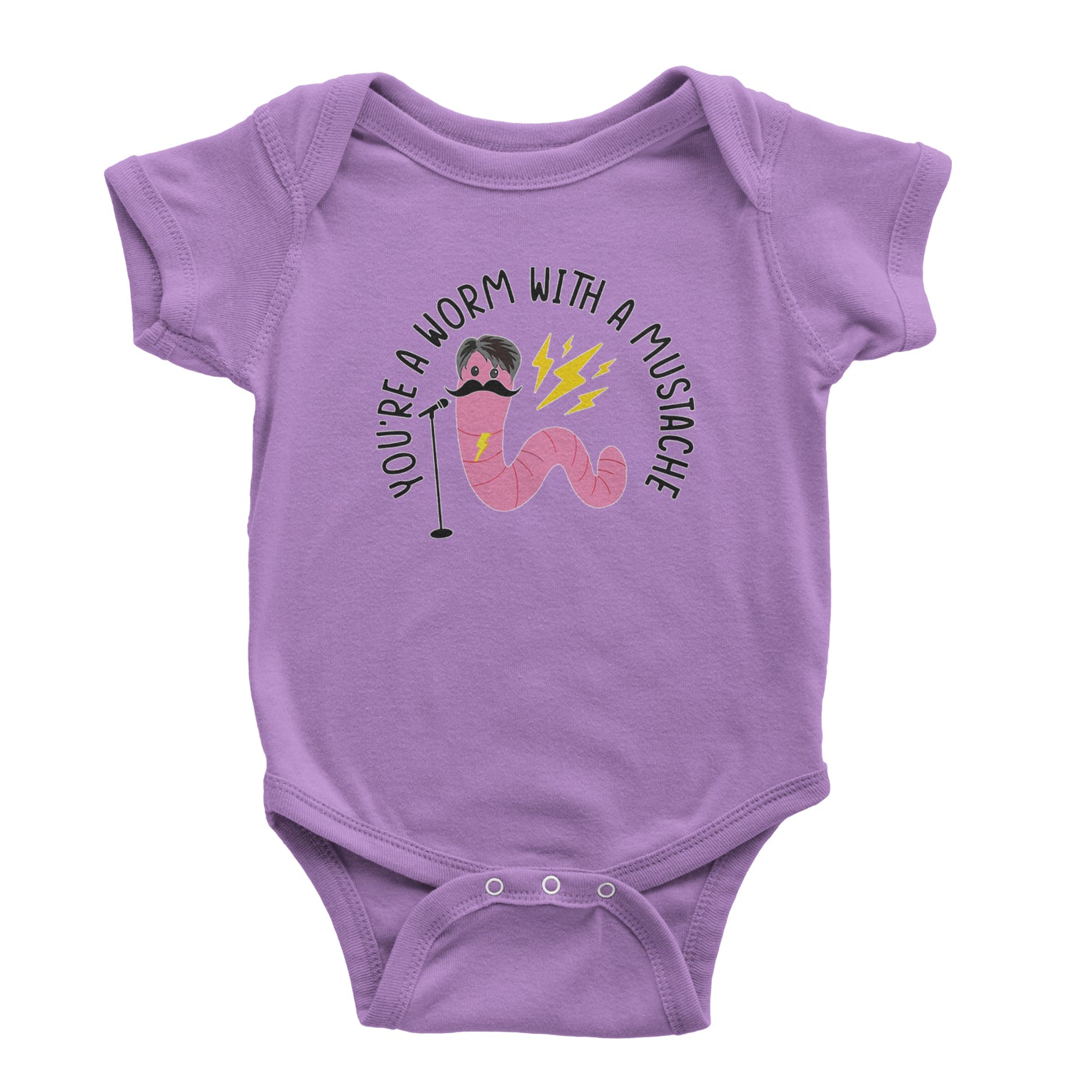 You're A Worm With A Mustache Tom Scandoval Infant One-Piece Romper Bodysuit and Toddler T-shirt Lavender