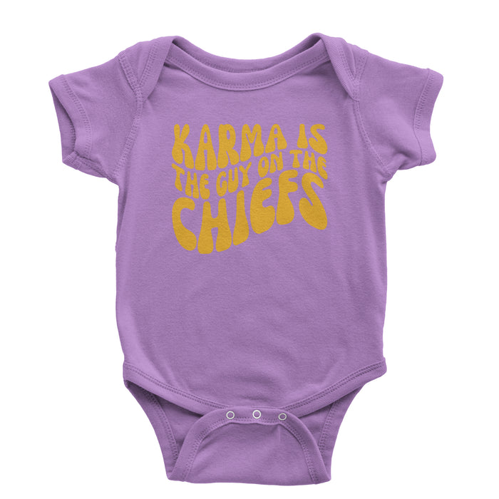 Karma Is The Guy On The Chiefs Boyfriend Infant One-Piece Romper Bodysuit or Toddler T-shirt