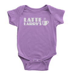Latte Larry's Enthusiastic Coffee Infant One-Piece Romper Bodysuit and Toddler T-shirt Lavender