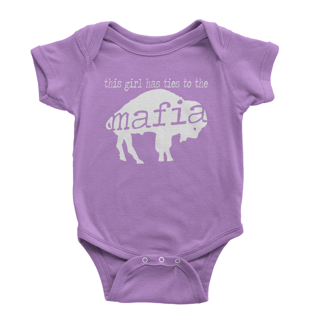 This Girl Has Ties To The Bills Mafia Infant One-Piece Romper Bodysuit and Toddler T-shirt Lavender