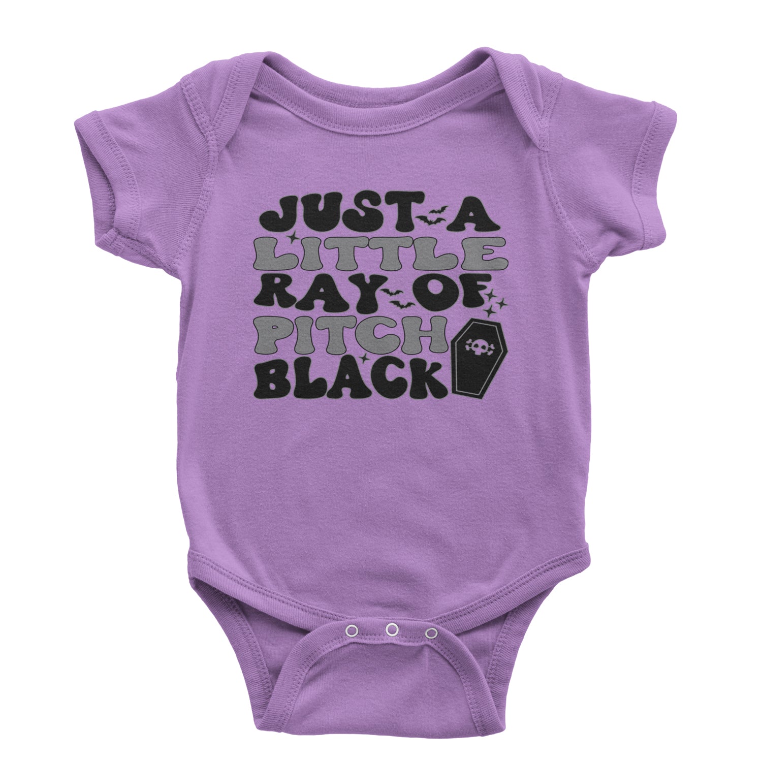 Just A Little Ray of Pitch Black Infant One-Piece Romper Bodysuit and Toddler T-shirt Lavender