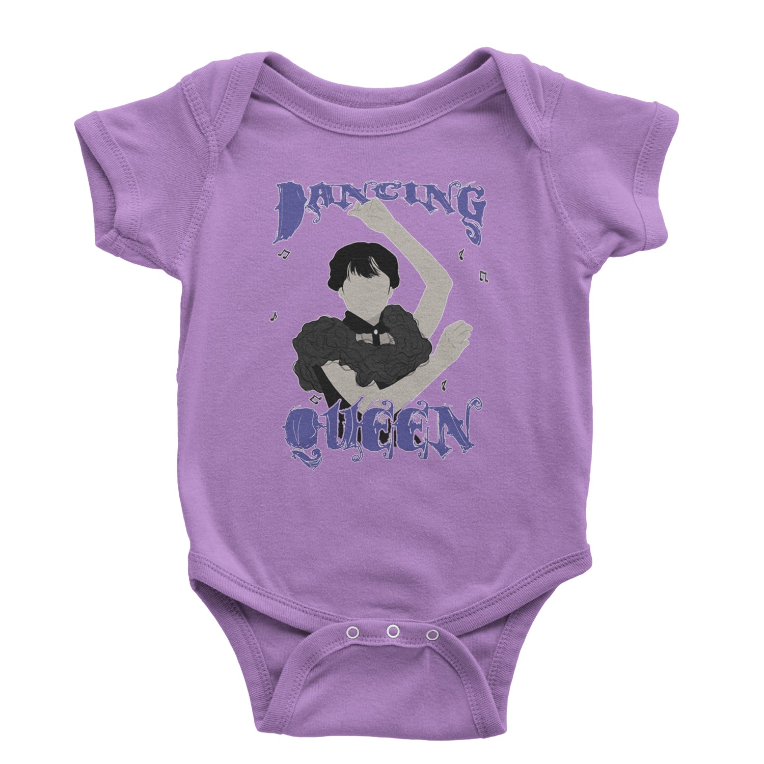 Wednesday Dancing Queen Infant One-Piece Romper Bodysuit and Toddler T-shirt Lavender