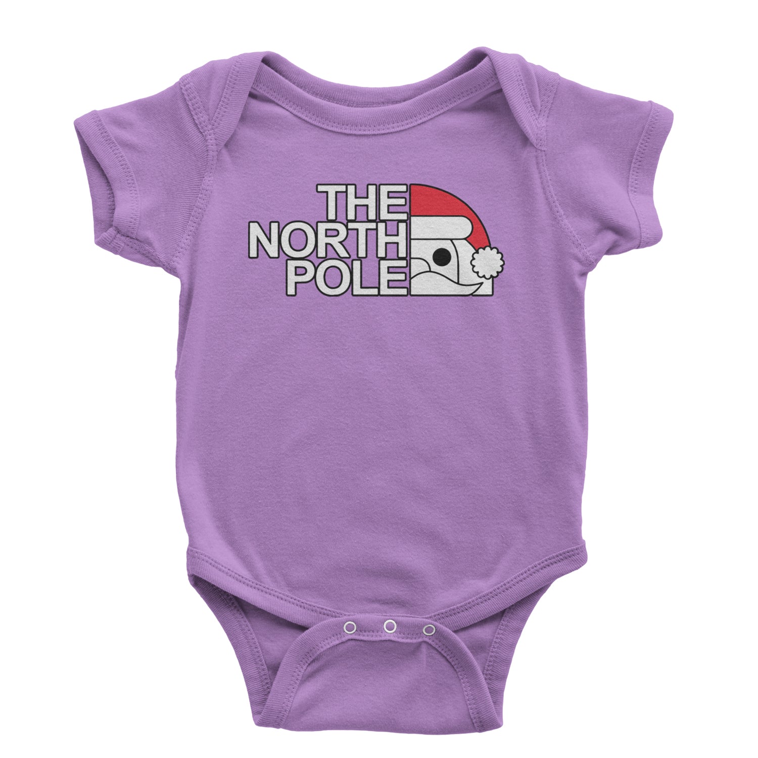 The North Pole Santa Face Infant One-Piece Romper Bodysuit and Toddler T-shirt Lavender