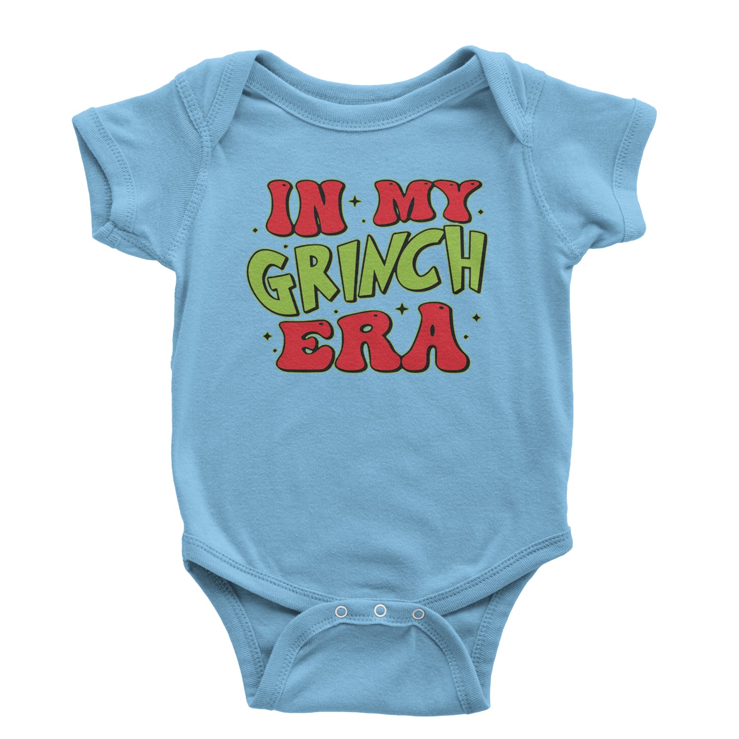 In My Gr-nch Era Jolly Merry Christmas Infant One-Piece Romper Bodysuit and Toddler T-shirt Light Blue