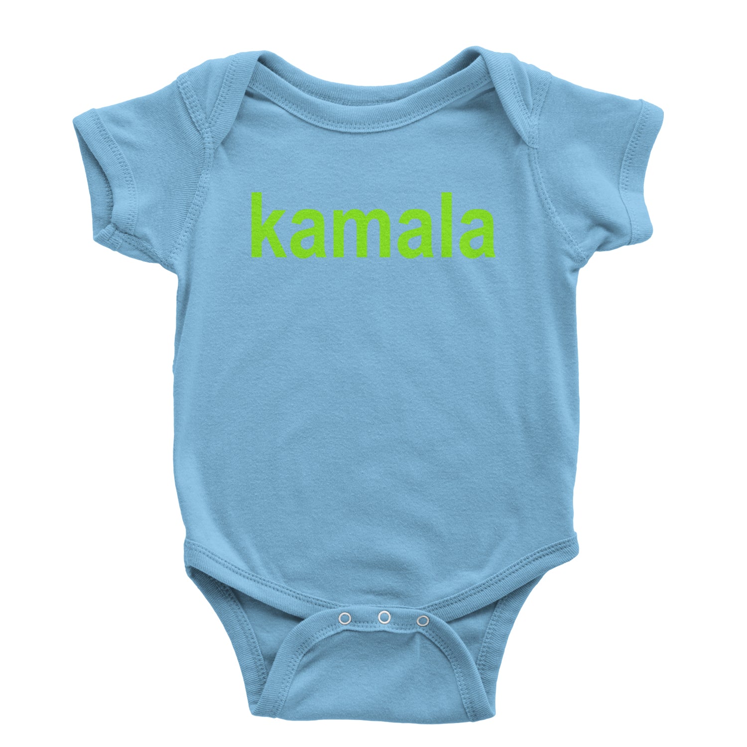 Kamala Bright Green Brat Coconut Tree Infant One-Piece Romper Bodysuit and Toddler T-shirt Light Blue