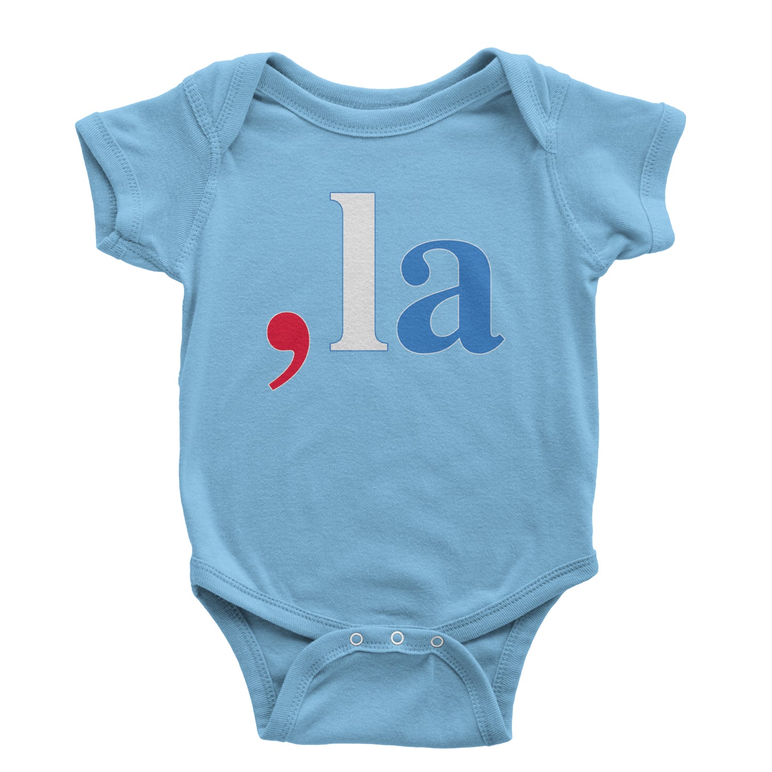 Comma-La - Support Kamala Harris For President 2024 Infant One-Piece Romper Bodysuit and Toddler T-shirt Light Blue