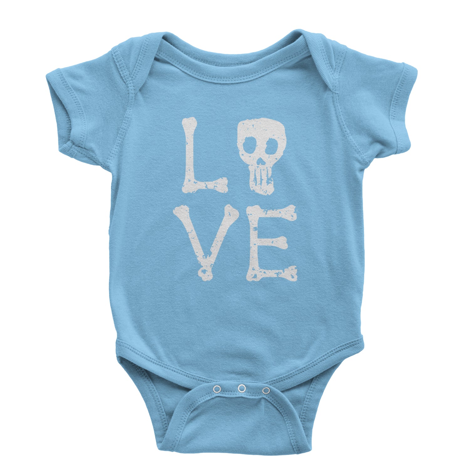 Love Skeleton Bones Infant One-Piece Romper Bodysuit and Toddler T-shirt Light Blue