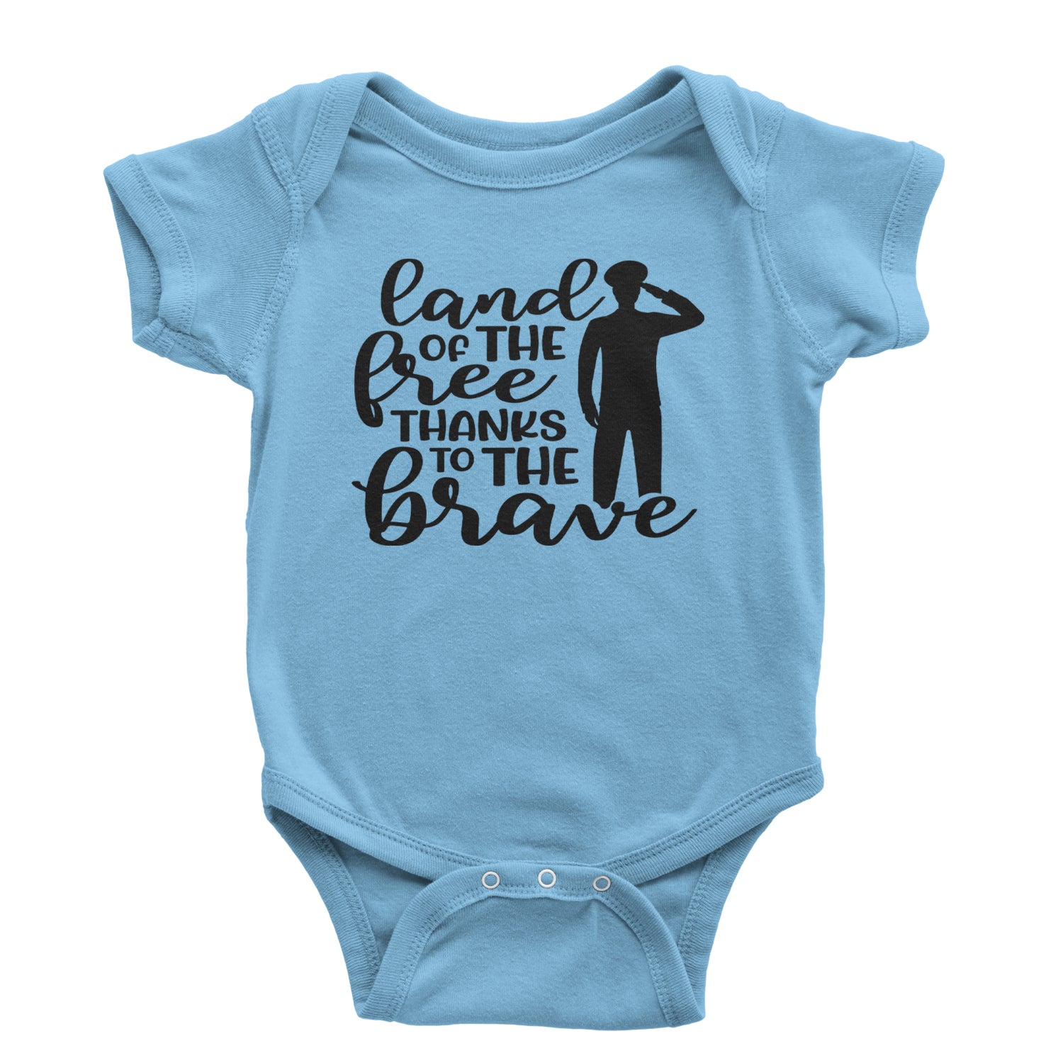 Land Of The Free Thanks To The Brave Veterans Infant One-Piece Romper Bodysuit and Toddler T-shirt Light Blue