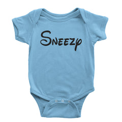 Sneezy - 7 Dwarfs Costume Infant One-Piece Romper Bodysuit and Toddler T-shirt Light Blue