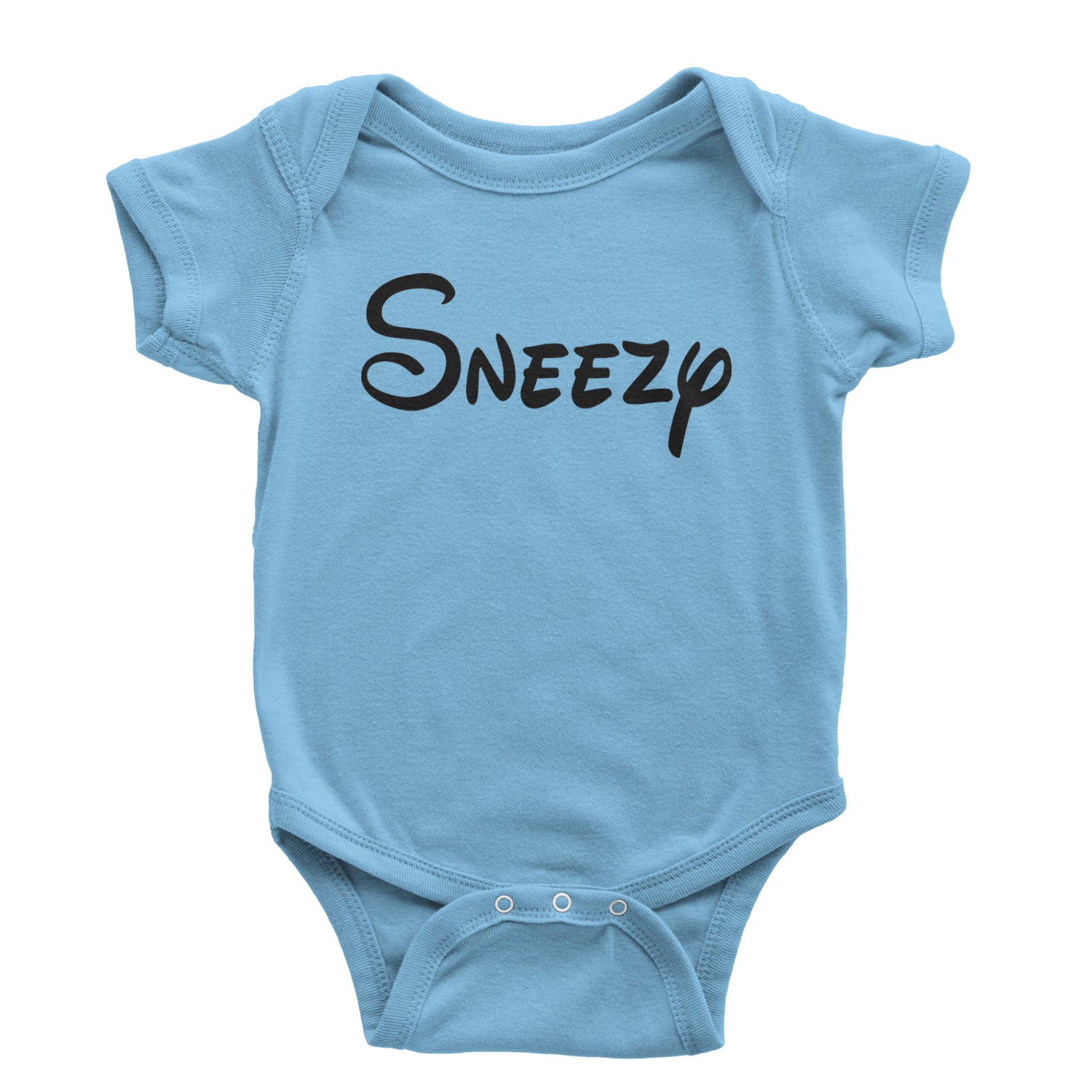 Sneezy - 7 Dwarfs Costume Infant One-Piece Romper Bodysuit and Toddler T-shirt Light Blue